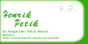 henrik petik business card